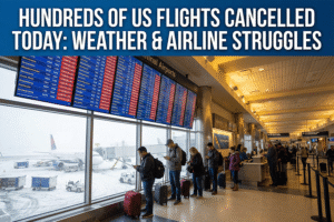 Hundreds of US flights cancelled